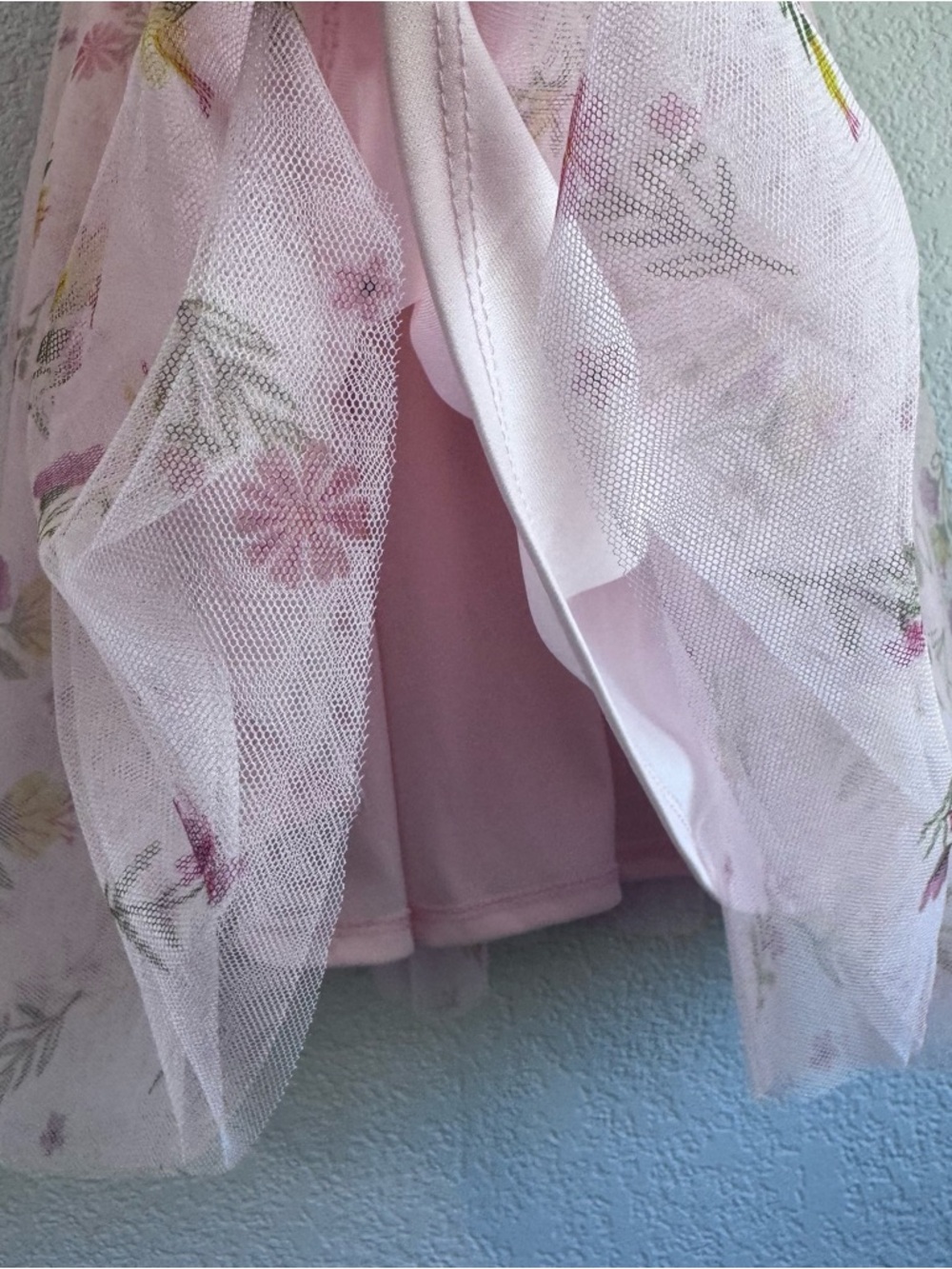 lilt White & Pink Floral Dress With Tulle Skirt - Picture 9 of 14